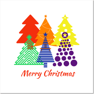 Merry Christmas - rainbow design Posters and Art